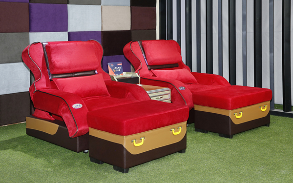 红色布艺足疗沙发舒适健康可用十年